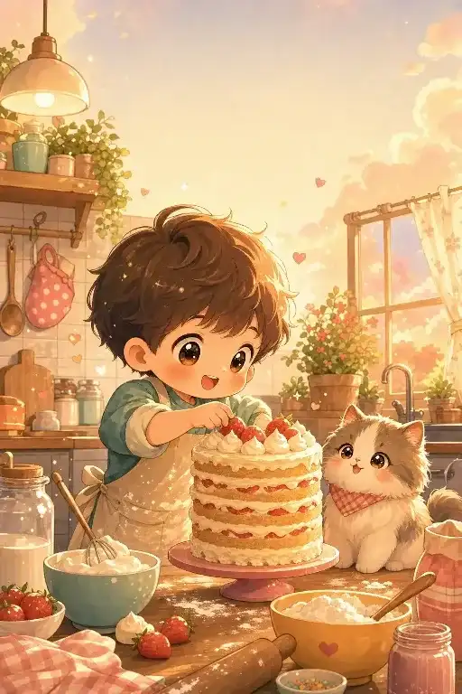 Okładka książeczki w stylu Słodkie kawaii